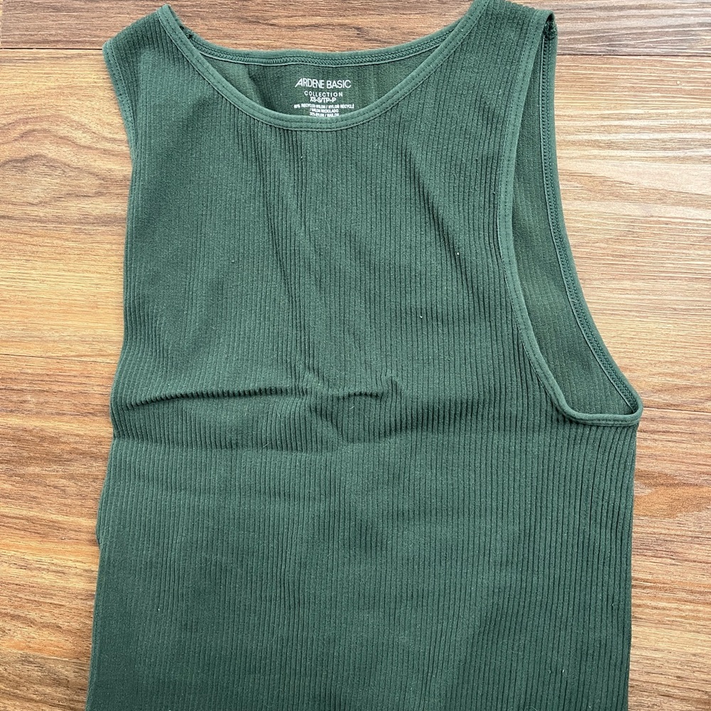 Ardene Deep Green Sleeveless Ribbed Top